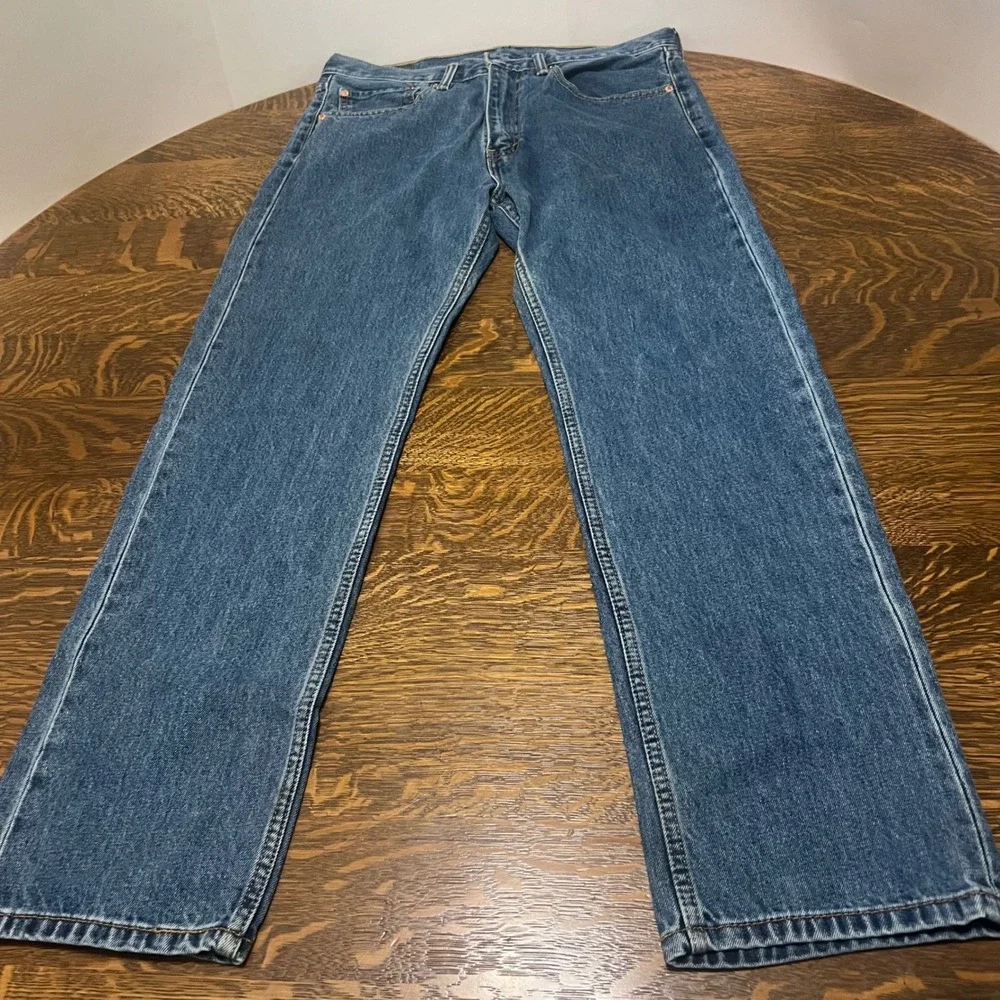 Levi's 505 Regular Fit Jeans Mens 34x32 Blue Denim Straight Leg 00505-4891